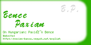 bence paxian business card